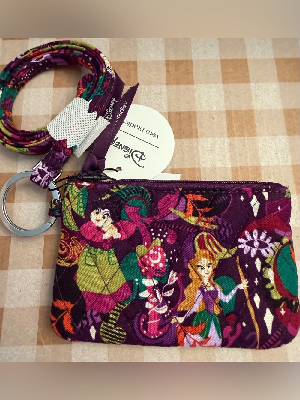 Vera Bradley Lanyard & Zip ID Hocus Pocus Blooms & Brooms NWT- Sanderson Sisters